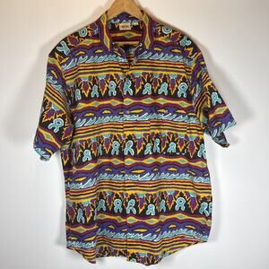 VTG ACA Joe Original 80s 90s Men’sButton Up Shirt, Short Sleeve Size XL Retro